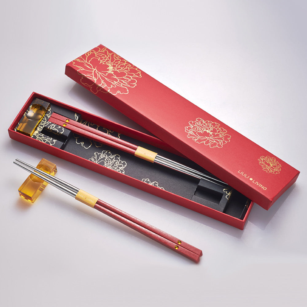 Blessed - Chopsticks & Holder Set (set Of 2 Pairs) – Liuli Crystal Art