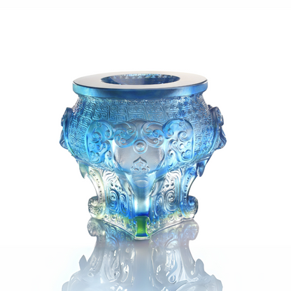 LIULI Crystal Art, Crystal Chinese Vessel, Unity