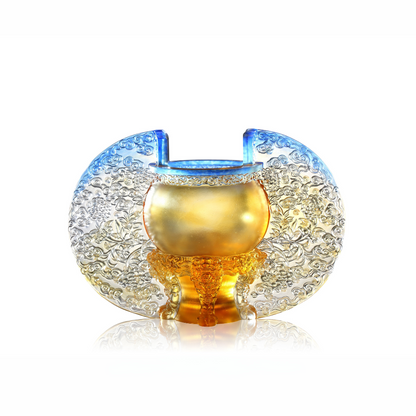 LIULI Crystal Art, Crystal Ding Vessel, Harmony Bears Witness to Brilliance