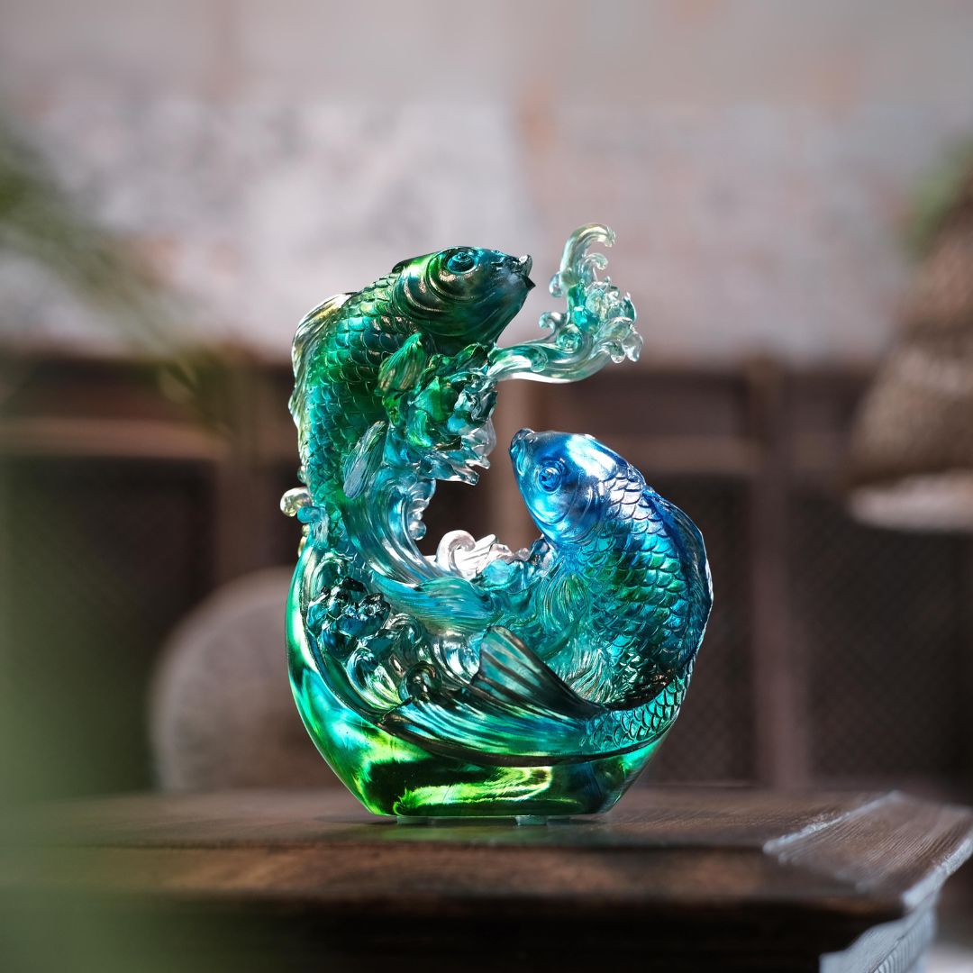 Crystal Koi Fish Sculpture, In Splendor