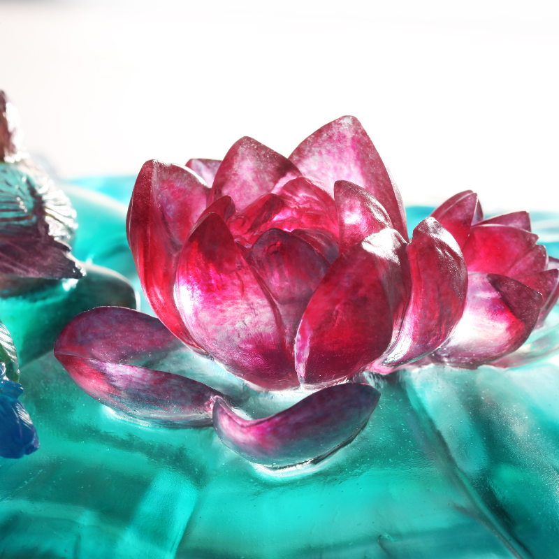 LIULI Crystal, Lotus Flower, Vase, Overflow of Beauty