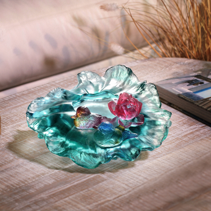 LIULI Crystal, Lotus Flower, Vase, Overflow of Beauty