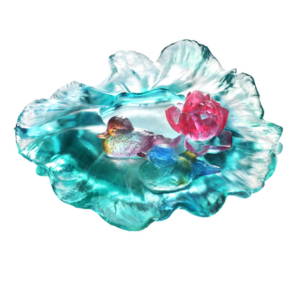 LIULI Crystal, Lotus Flower, Vase, Overflow of Beauty