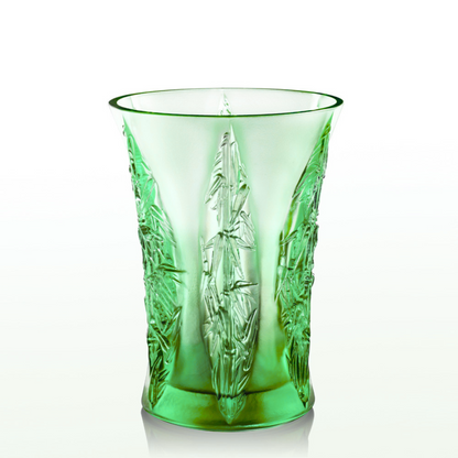 Crystal Floral Vase, In the Presence of Spring-Lovely Bamboo Shadows