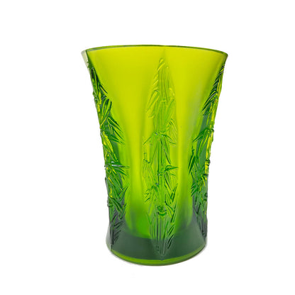 Crystal Floral Vase, In the Presence of Spring-Lovely Bamboo Shadows