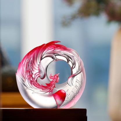 LIULI Crystal Art, Mythical Creature, Vermillion Bird - Illuminate