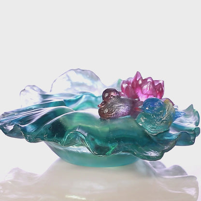 LIULI Crystal, Lotus Flower, Vase, Overflow of Beauty