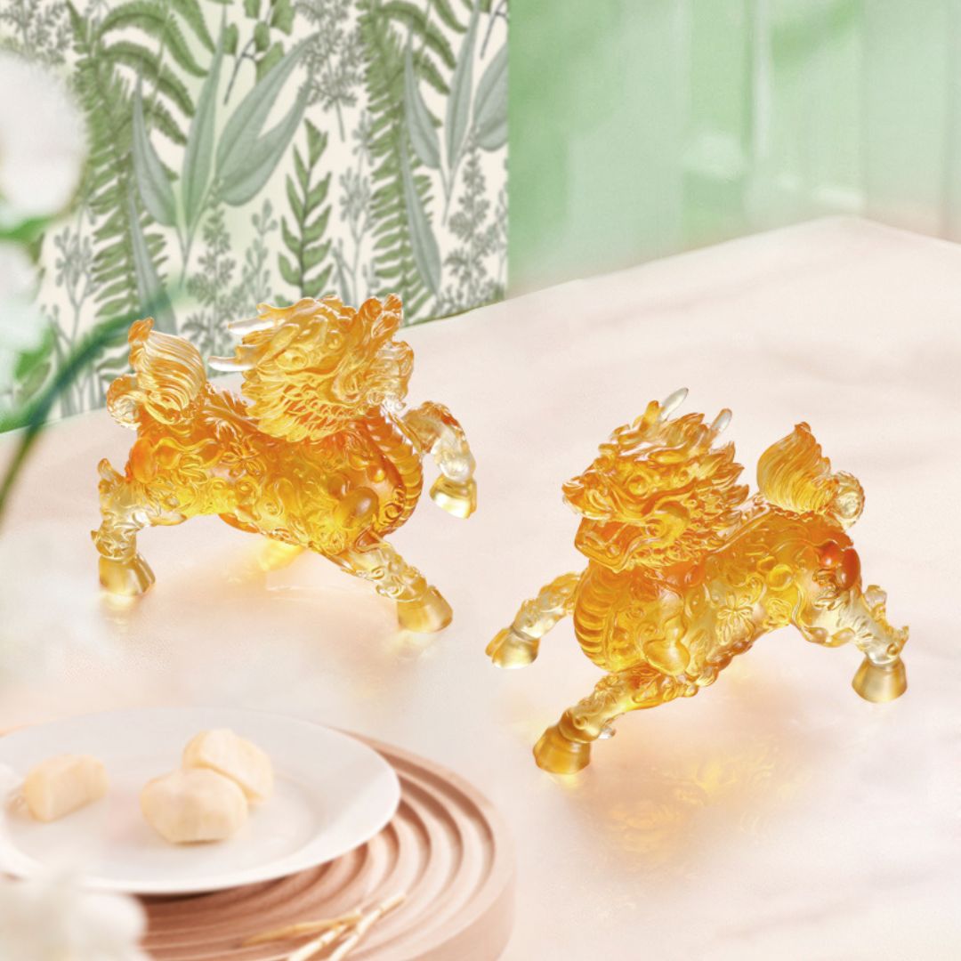 LIULI Mythical Creature Qilin, Benevolent Fortune