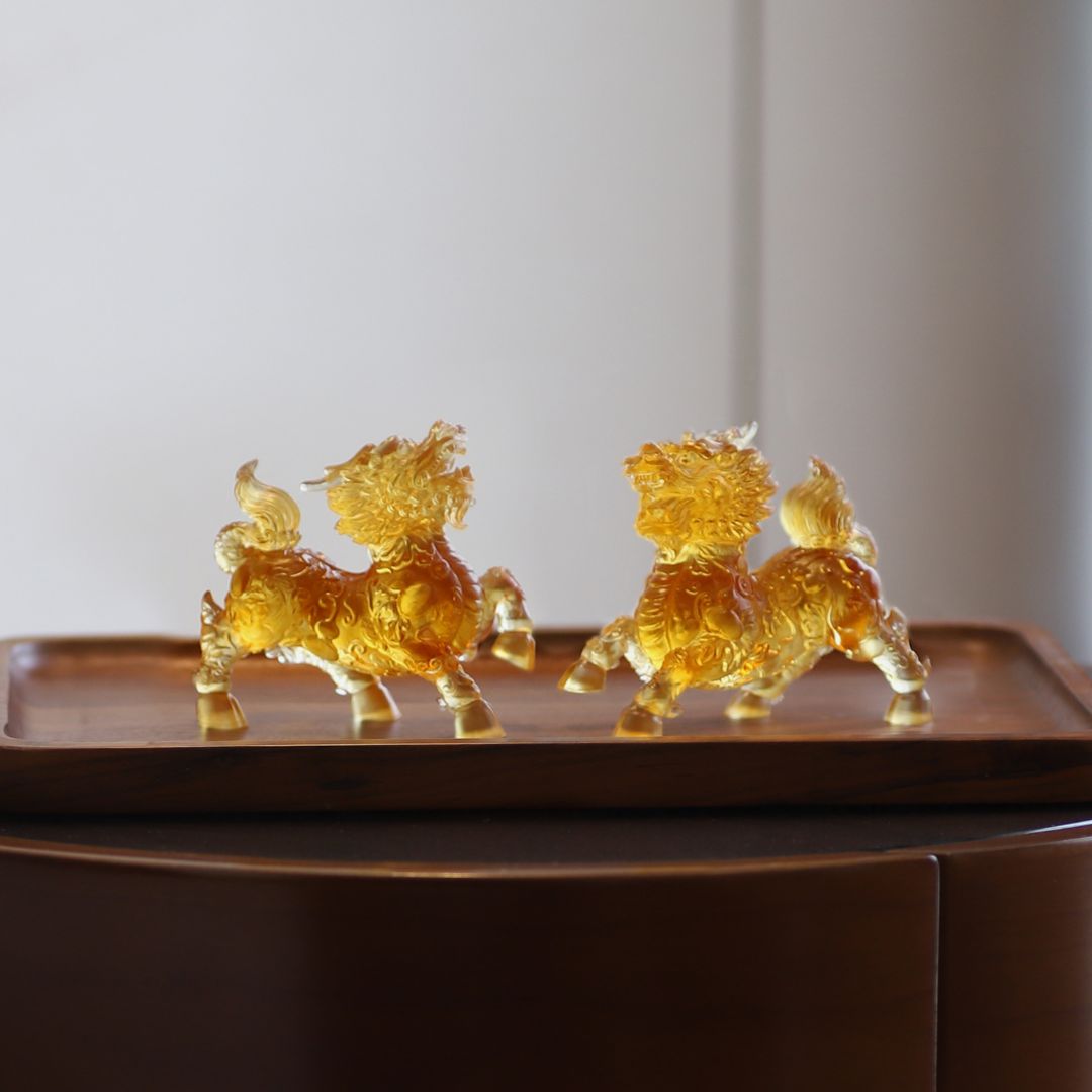 LIULI Mythical Creature Qilin, Benevolent Fortune