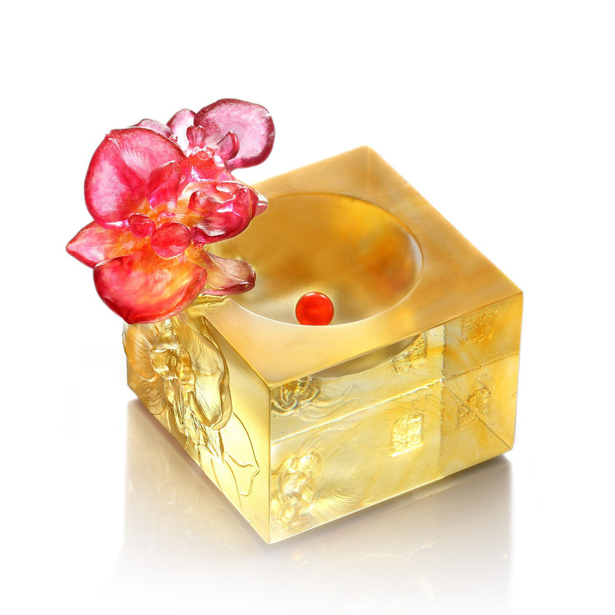 Crystal Flower, Moth Orchid, Red Radiance – LIULI Crystal Art