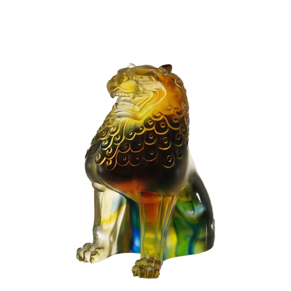 Crystal Fu Dog, Foo Dog, Guardian Lion, Mighty Heavens - LIULI Crystal Art