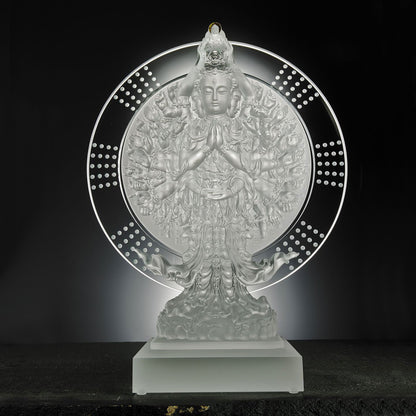 Crystal Buddha, Thousand Arms Guanyin, Only With Compassion-Thousand Goddess of Mercy - LIULI Crystal Art