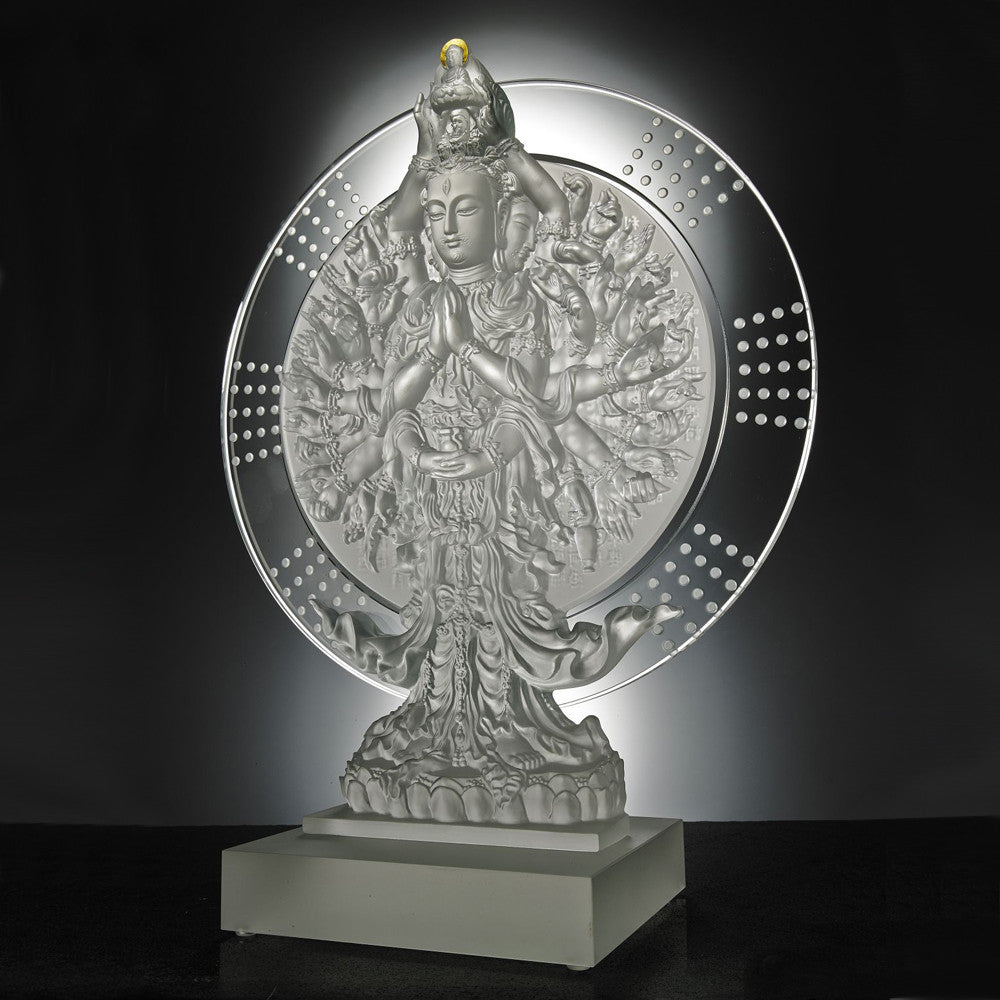 Crystal Buddha, Thousand Arms Guanyin, Only With Compassion-Thousand Goddess of Mercy - LIULI Crystal Art