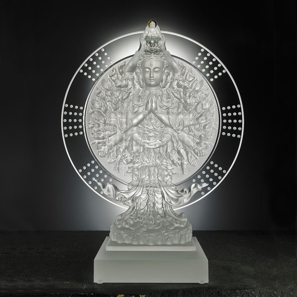 Crystal Buddha, Thousand Arms Guanyin, Only With Compassion-Thousand Goddess of Mercy - LIULI Crystal Art